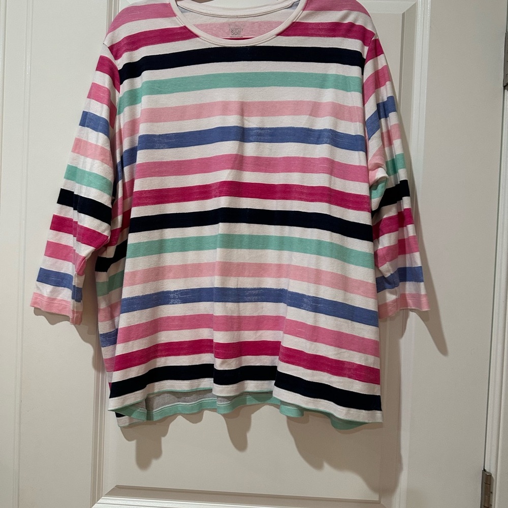 Kim Rogers Multicolor Striped Long Sleeve Top